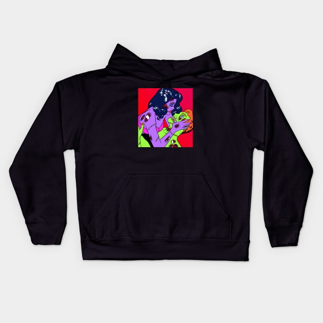 Zombie Girl Troubles Kids Hoodie by Woah_Jonny